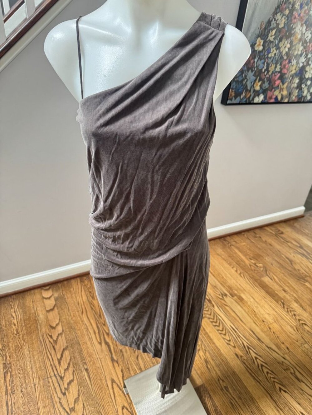HELMUT LANG Rogue Dress Grey Asymmetrical Size Small - Picture 2 of 4